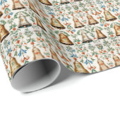 金ゴールド伝統的クリスマスベル ラッピングペーパー (ロールコーナー)