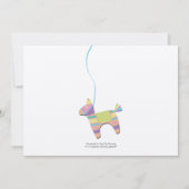 金ゴールド伝統的ドンキーフィエスタピナータ誕生日 招待状 (裏面)