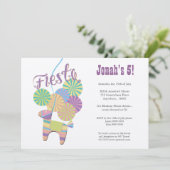 金ゴールド伝統的ドンキーフィエスタピナータ誕生日 招待状 (スタンド正面)