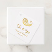 金ゴールド伝統的ペイズリー結婚インディアンサンキュー フェイバータグ (インサイチュ)