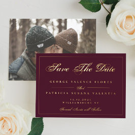 金ゴールド伝統的マクラシックルーン保存日 箔招待状