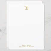 金ゴールド伝統的モノグラム文字シート (正面/裏面)