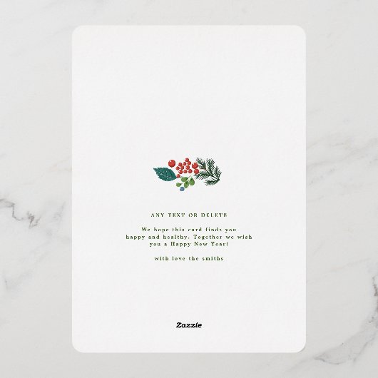 金ゴールド伝統的枠メリークリスマスワンフォト 箔シーズンカード (裏面)