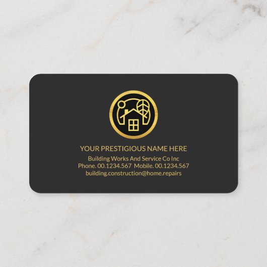 金ゴールド住宅修理業者 名刺 (裏面)