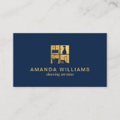 金ゴールド住宅清掃サービス名刺 名刺 (正面)