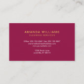 金ゴールド住宅清掃サービス名刺 名刺 (裏面)