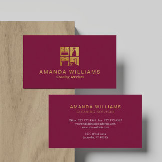 金ゴールド住宅清掃サービス名刺 名刺