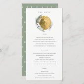 金ゴールド佐賀グリーンフローラ結婚リースのメニューカード サンキューカード (正面/裏面)