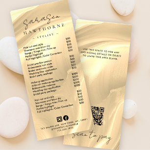 金ゴールド価格リストホログラフィックスキャン支払QRコード ラックカード