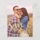 金ゴールド保存の日付//セーブ・ザ・デート案内 案内ポストカード (正面)