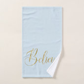 金ゴールド信じウィンターブルー バスタオルセット (ハンドタオル)