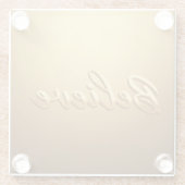 金ゴールド信じガラスコースター ガラスコースター (裏面)