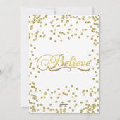 金ゴールド信じフェイクグリッター紙吹雪ホリデーフォト シーズンカード (裏面)