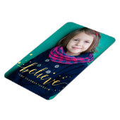 金ゴールド信じ手書き |休日の写真 マグネット (左側)