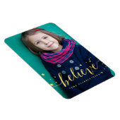 金ゴールド信じ手書き |休日の写真 マグネット (右側)