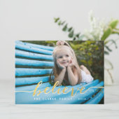 金ゴールド信じ2014ホリデーフォトカード シーズンカード (スタンド正面)