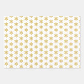 金ゴールド信じ、スノーフレーク水玉模様クリスマス ラッピングペーパーシート (正面3)