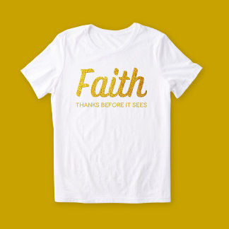 金ゴールド信仰 – 感謝クリスチャン感動的ス トライブレンドTシャツ