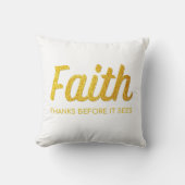 金ゴールド信仰T型 – 感謝クリスチャン感動的ス クッション (正面)
