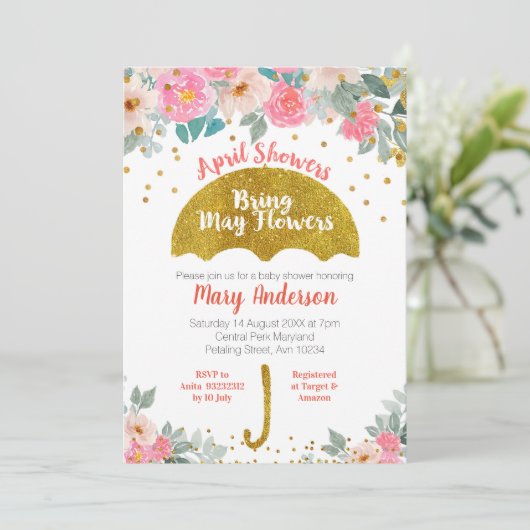金ゴールド傘の4月にシャワーがメイの花をもたらす 招待状 (スタンド正面)