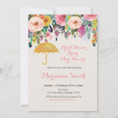 金ゴールド傘4月シャワー五月花をもたらす 招待状 (正面)