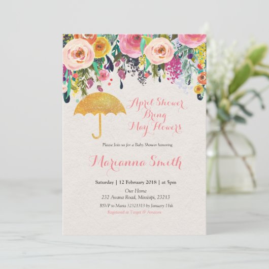 金ゴールド傘4月シャワー五月花をもたらす 招待状 (スタンド正面)