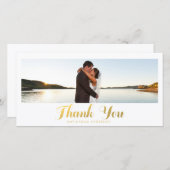 金ゴールド優雅 | お結婚礼フォトカード サンキューカード (正面/裏面)