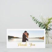 金ゴールド優雅 | お結婚礼フォトカード サンキューカード (スタンド正面)