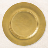 金ゴールド充電器 ラウンドペーパーコースター (正面)