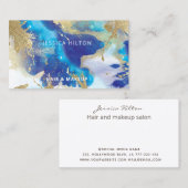 金ゴールド光エレガント輝抽象芸術水色洗浄bu 名刺 (正面/裏面)