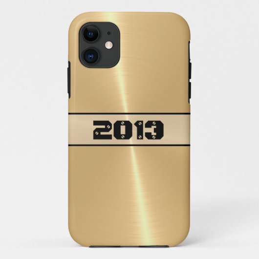 金ゴールド光沢のあるステンレス鋼メタル9 Case-Mate iPhoneケース (裏面)
