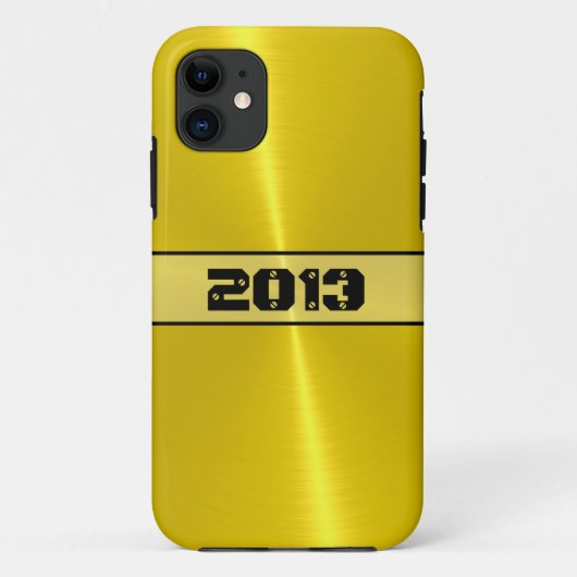 金ゴールド光沢のあるステンレス鋼金属 Case-Mate iPhoneケース (裏面)