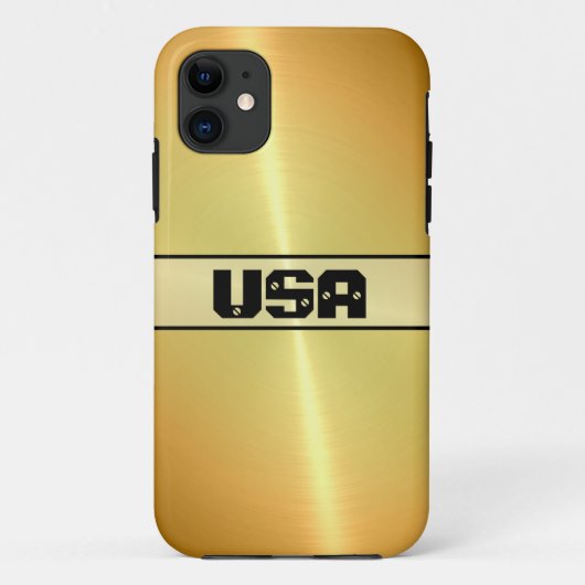金ゴールド光沢のあるステンレス鋼金属 Case-Mate iPhoneケース (裏面)