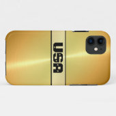 金ゴールド光沢のあるステンレス鋼金属 Case-Mate iPhoneケース (裏面(横))