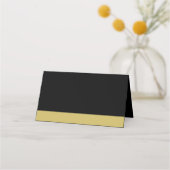 金ゴールド光沢のある花の葉パームの黒 予約カード (裏面)