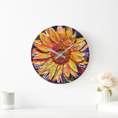 金ゴールド光沢ひまわりコレクシエレガントョン ラージ壁時計 (ホーム)