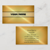 金ゴールド光沢ステンレス鋼金属2 名刺 (正面/裏面)
