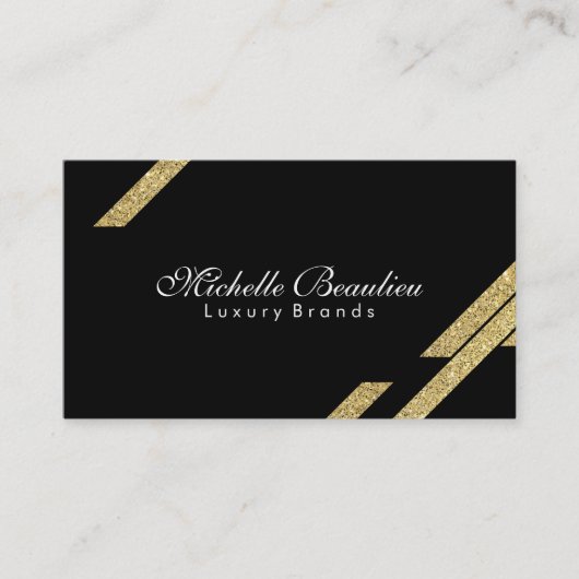 金ゴールド光沢ポリゴン3 名刺 (正面)