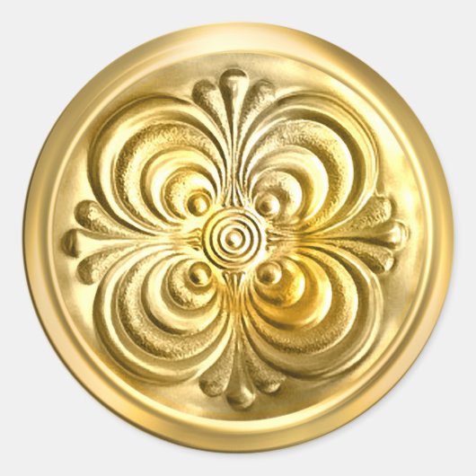 金ゴールド光沢封筒用シール ラウンドシール (正面)