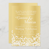 金ゴールド光結婚効果 招待状 (正面/裏面)
