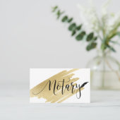 *～*金ゴールド公証フォトペンフェザー署名エージェント 名刺 (スタンド正面)