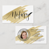 *～*金ゴールド公証フォトペンフェザー署名エージェント 名刺 (正面/裏面)