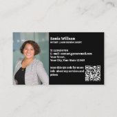 金ゴールド公証公債署名写真QRコード 名刺 (裏面)