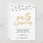 金ゴールド六十誕生日 招待状 (正面)