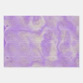 金ゴールド六角ジオメトリパターン紫の大理石 ラッピングペーパーシート (正面3)