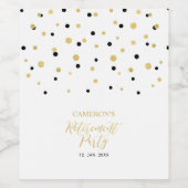 金ゴールド六角紙吹雪退職パーティーのお願い ワインラベル (シングルラベル)