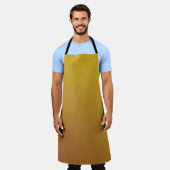 金ゴールド六角：グリッタージオメトリ背景 エプロン (着用した状態)