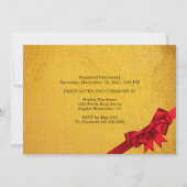 金ゴールド共有あなたのニュース3写真卒業パーティー 招待状 (裏面)