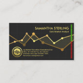 金ゴールド共有市場の上昇傾向グラフ金ゴールドディーラー 名刺 (正面)