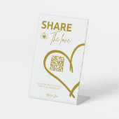 金ゴールド共有愛結婚の写真共有QRコード 台座サイン (正面)